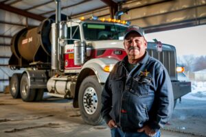 man working as truck driver